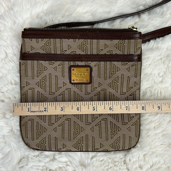Lauren Ralph Lauren Signature Logo Canvas Crossbody Bag Authentic - Picture 11 of 13